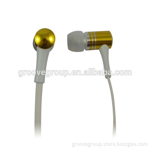 stereo cute and cheap metal in-ear 2104 promotio mobile voice changer earphones for mp3 with flat cable different color